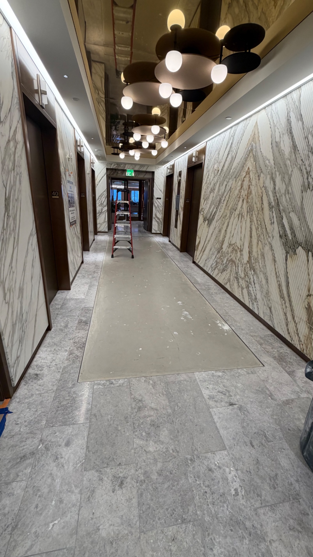 Bookmatched Elevator Hall