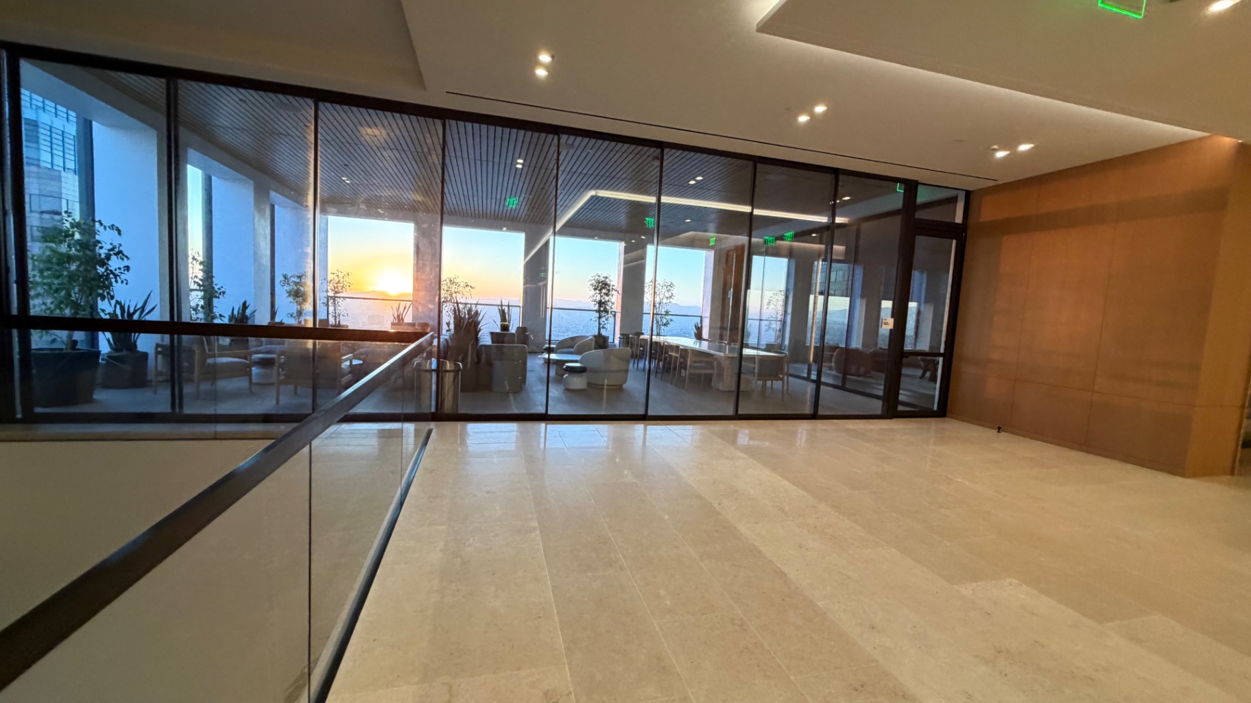 Glass Pavilion at Sunset