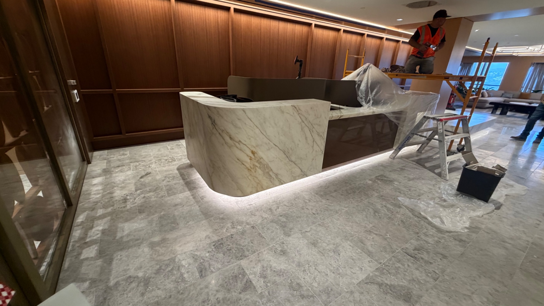 Curved Marble Reception Desk