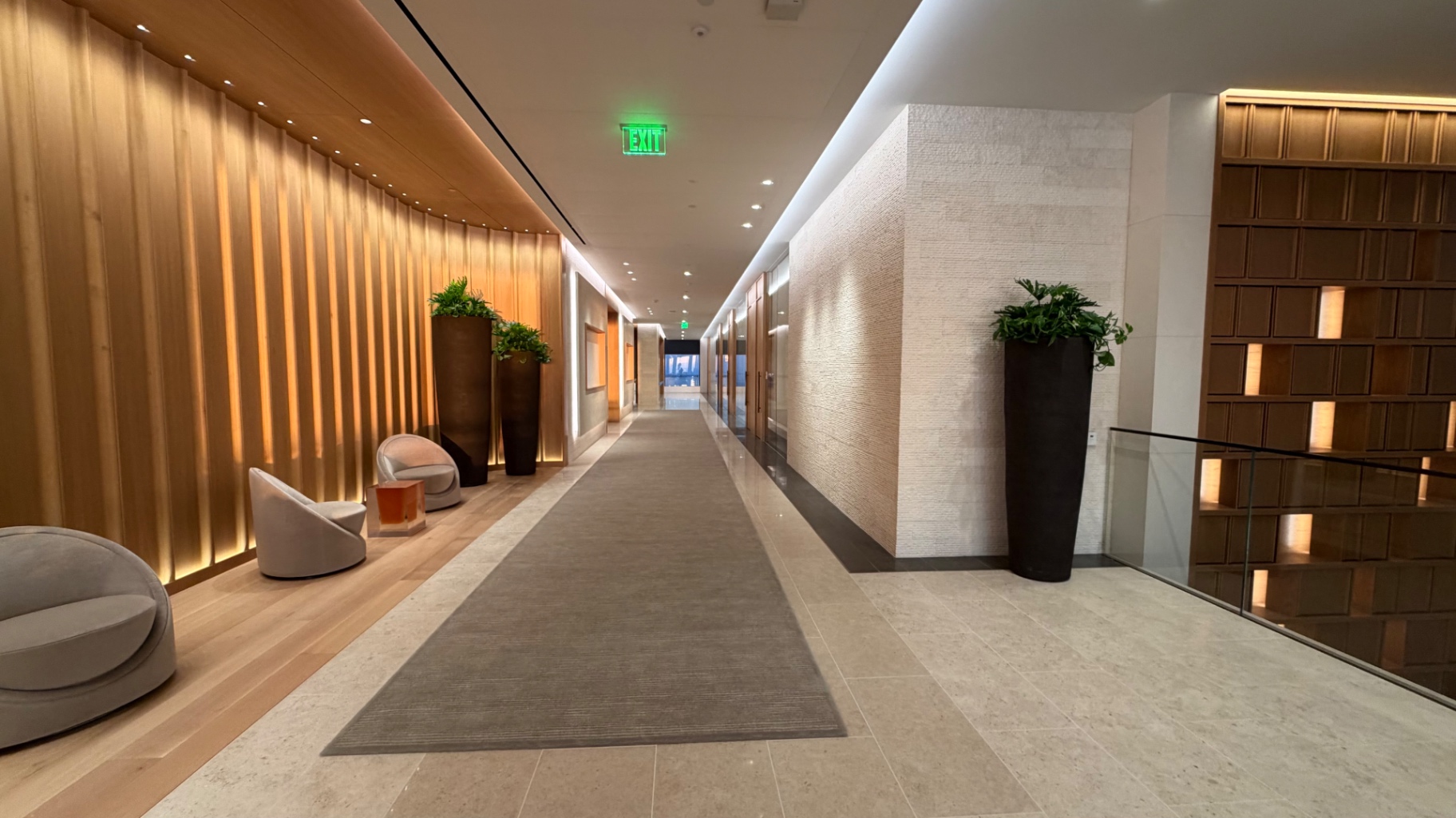 Fluted Wood Corridor